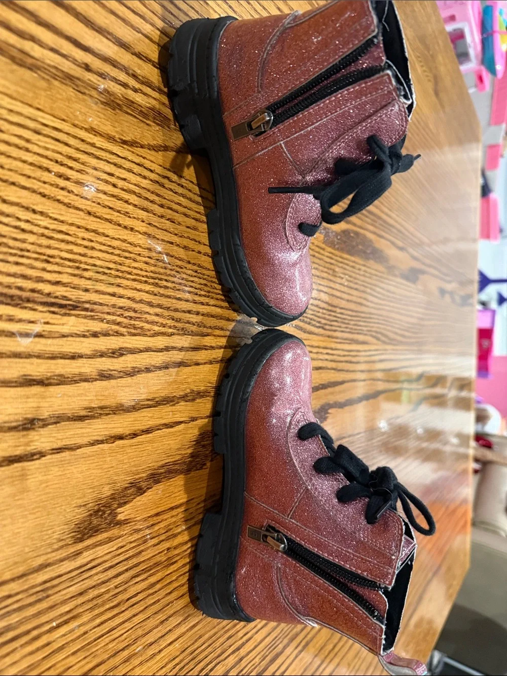 UGG Kids Sparkle Rose Lace-Up Boots